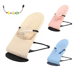 Mecedora plegable para bebé con asiento reclinable y juguetes suaves