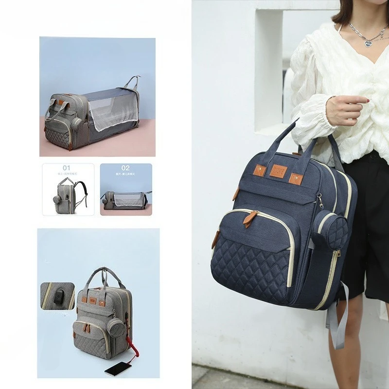 Bolsa de pañales gran capacidad impermeable para bebé y mamá - imagen 5