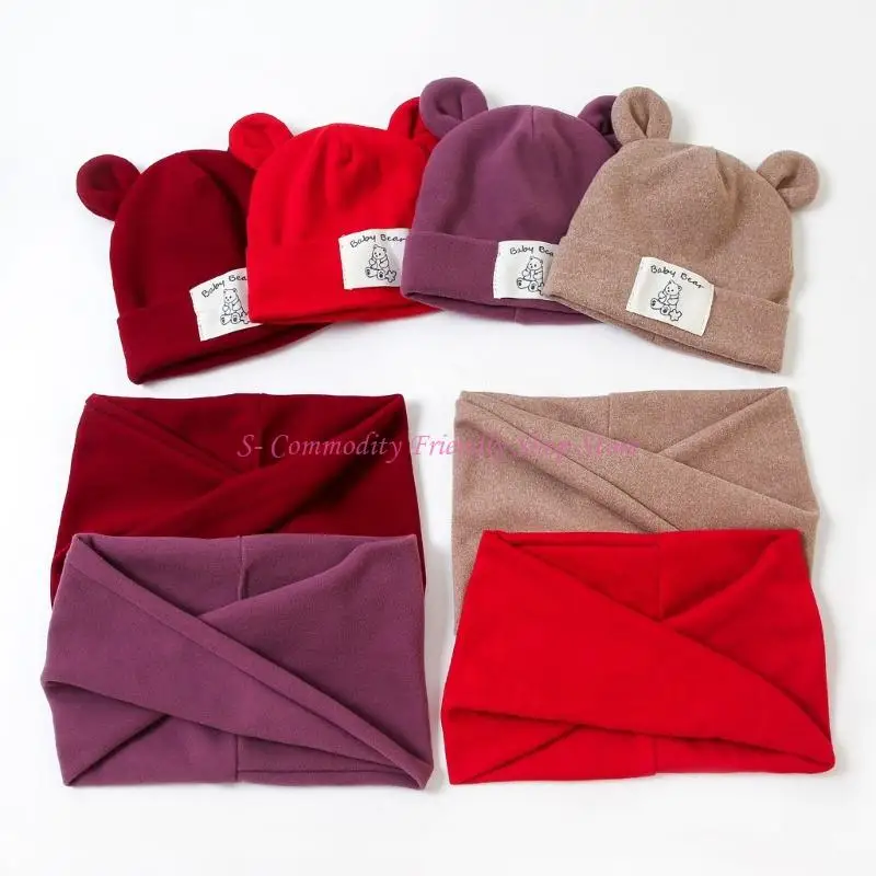 Conjunto accesorios de invierno para recién nacidos con pompones - imagen 2