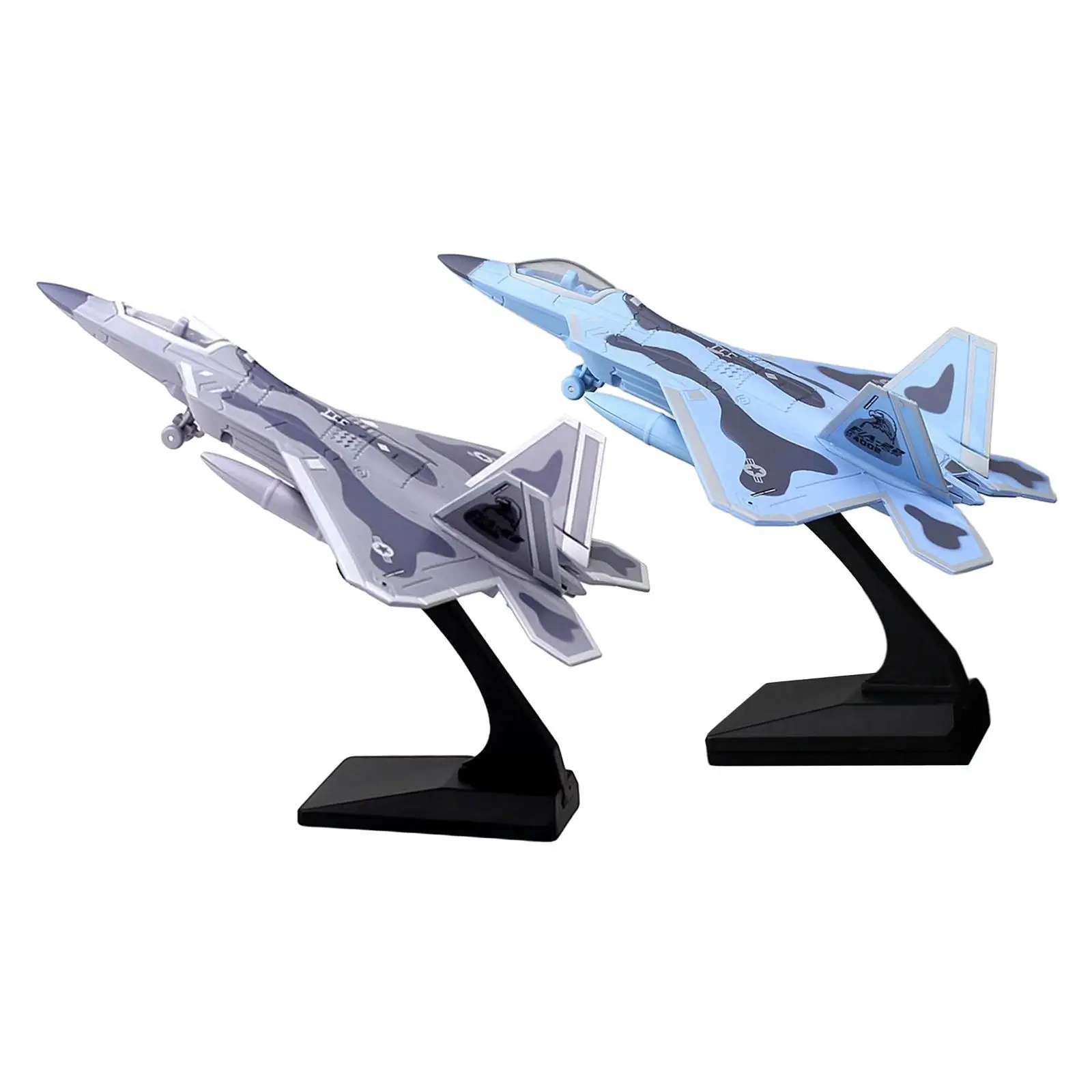 Avión F-22 Raptor con sonidos y música, soporte de plástico - imagen 3