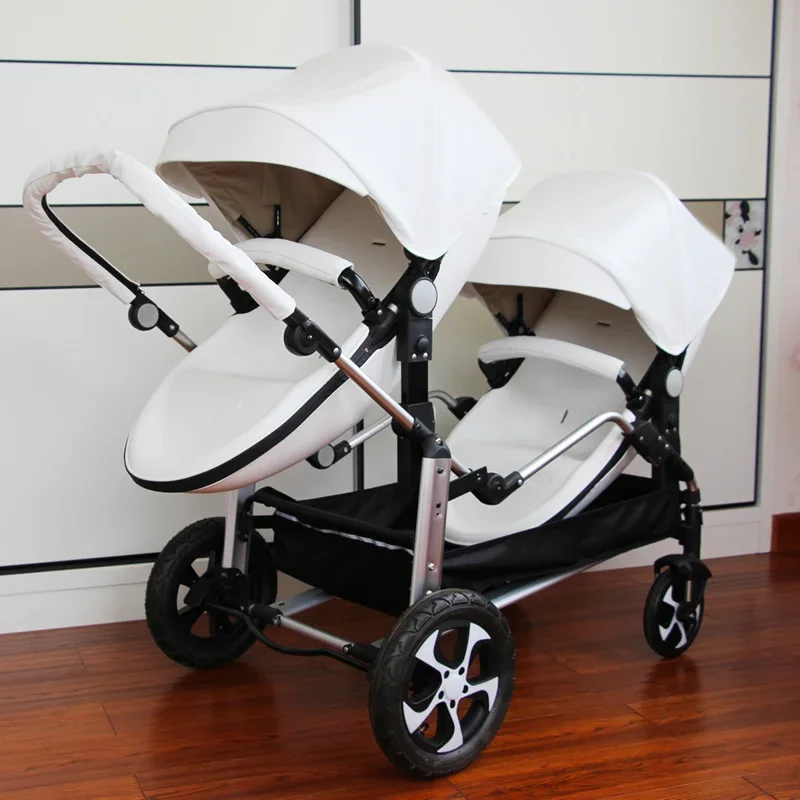 Shell Twins 2 en 1 Cochecito gemelar de lujo en cuero plegable - imagen 4