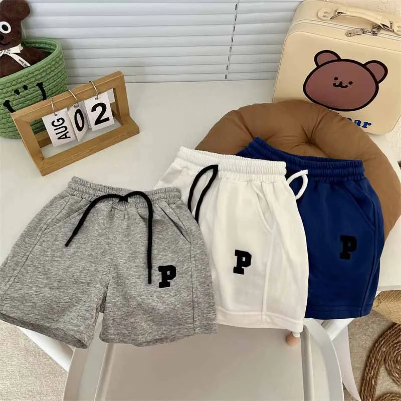 Pantalones de chándal verano con letras y cintura elástica para niños - imagen 3