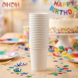 Vasos de papel desechables blancos para café, té y leche
