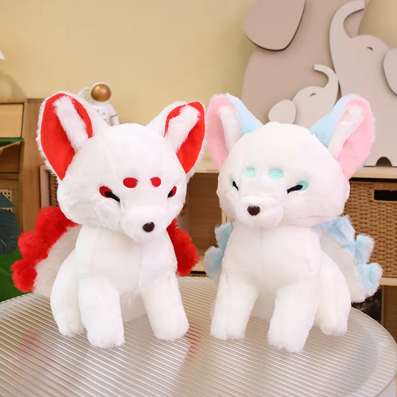 Peluche de zorro blanco, imagen lateral