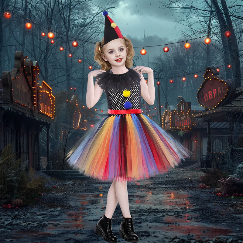 Vestido de fiesta infantil con tul para Halloween y cumpleaños - imagen 2