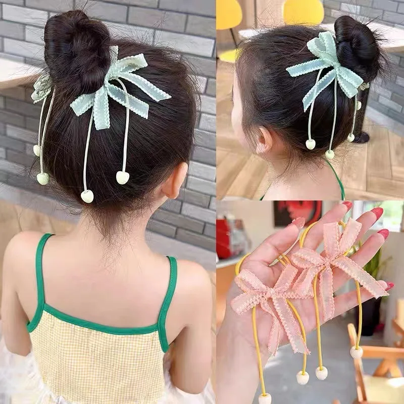 Diadema elástica con lazo para niñas – Accesorios de pelo kawaii - imagen 2