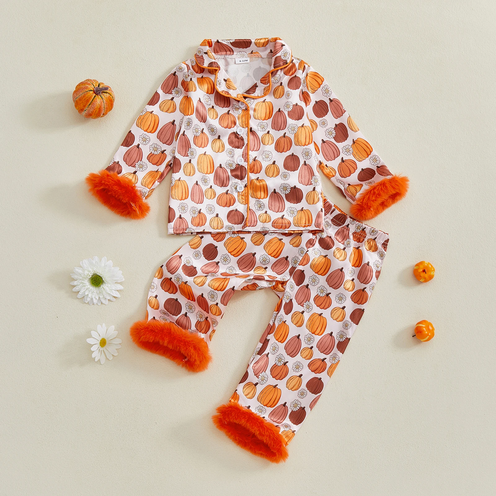 Pijama infantil Halloween estampado calabaza para niñas - imagen 2