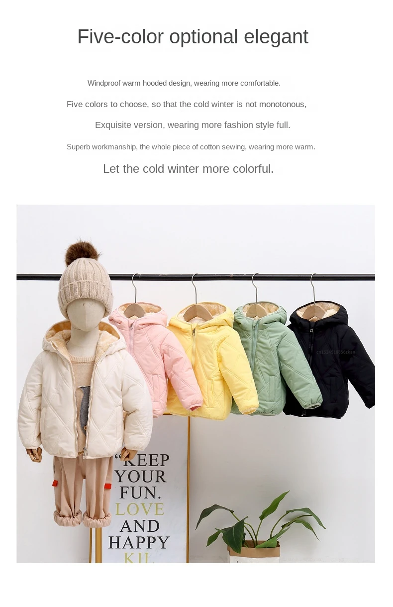 Chaqueta abrigada infantil con estilo cálido
