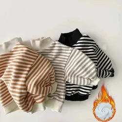 Jersey de invierno acolchado a rayas para bebé, cálido