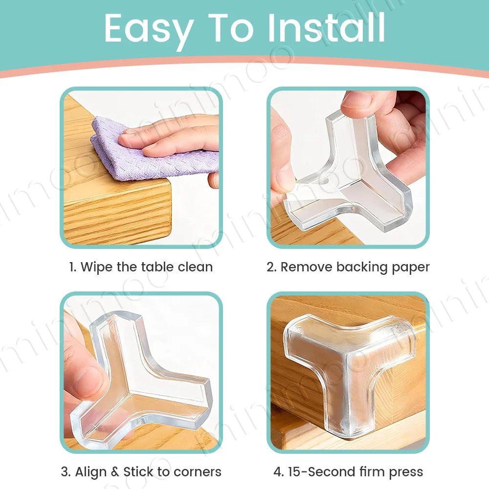 Protectores de esquinas anticolisión transparentes de silicona - imagen 5