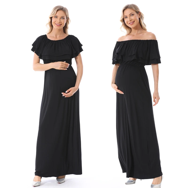 Vestido de maternidad para lactancia con volantes cómodo y práctico - imagen 3