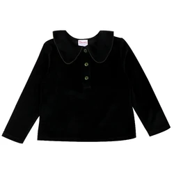 Set de invierno bebé – Pantalón terciopelo negro con cuello verde