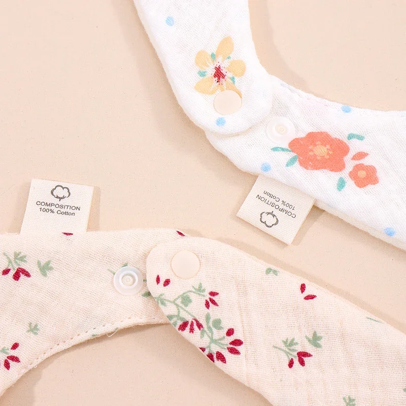 Babero bandana floral de algodón para bebé - imagen 2