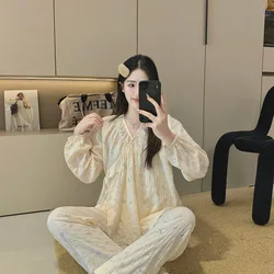 Pijama de lactancia algodón fino y holgado para otoño