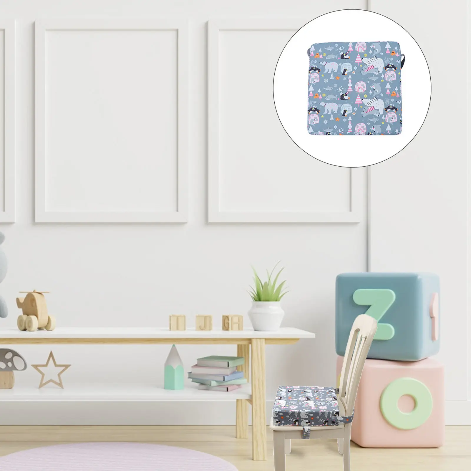 Cojín para silla de comedor infantil extraíble anticaída con dibujos - imagen 3