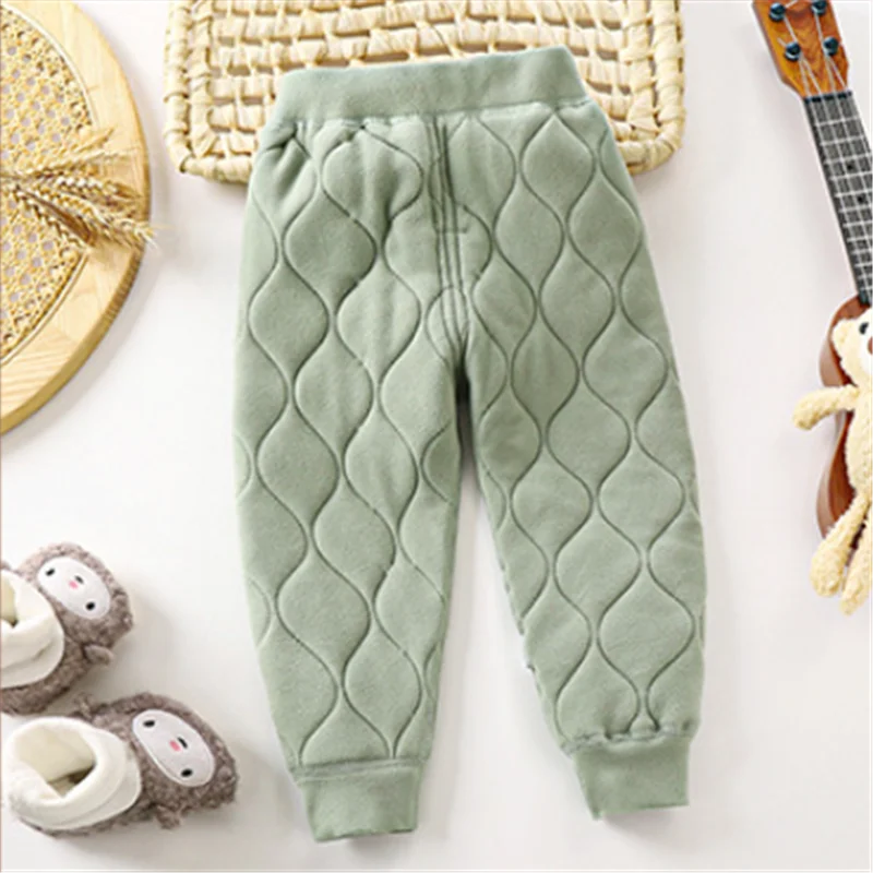 Leggings cálidos de color liso para niños y niñas, otoño/invierno - imagen 2