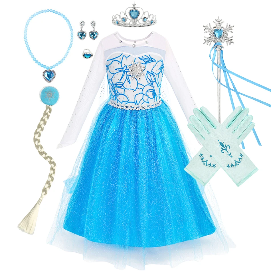 Disfraz Elsa para niñas – Vestido de nieve infantil inspirado