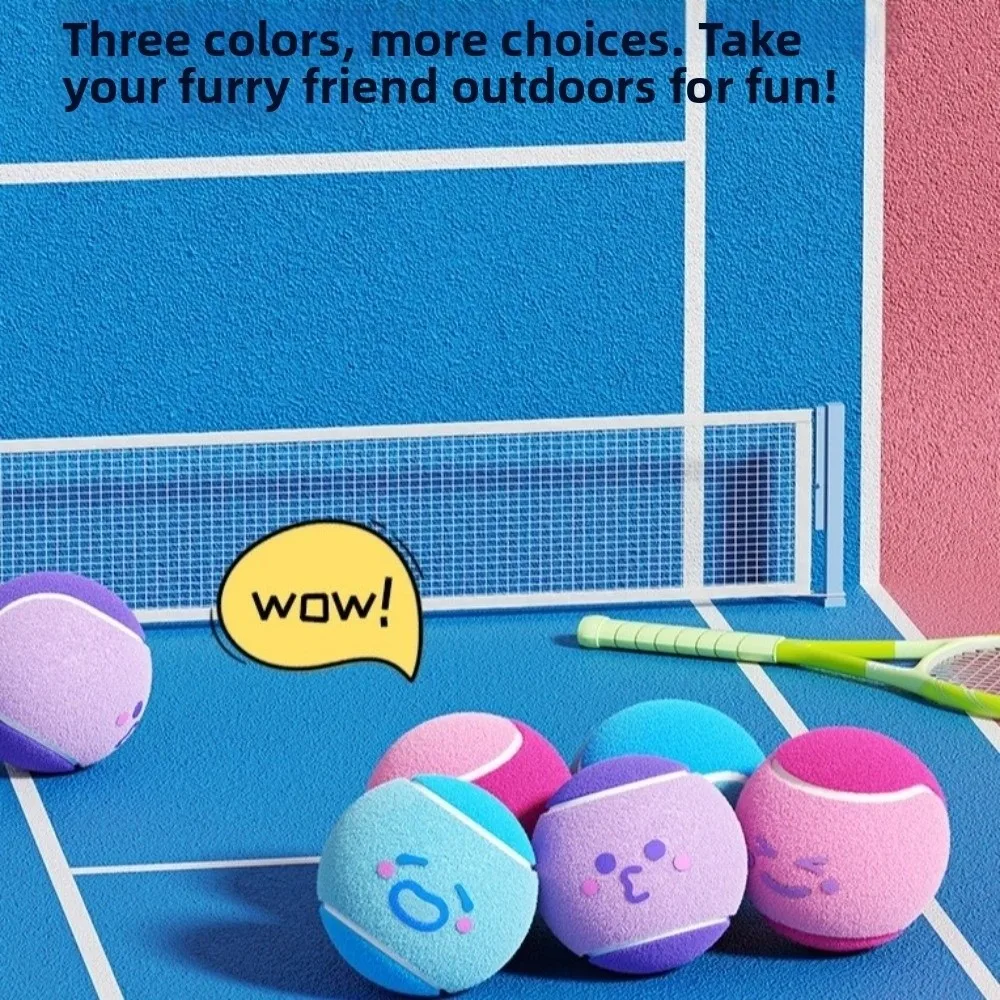 Pelotas elásticas de tenis para mascotas con sonido chirriante