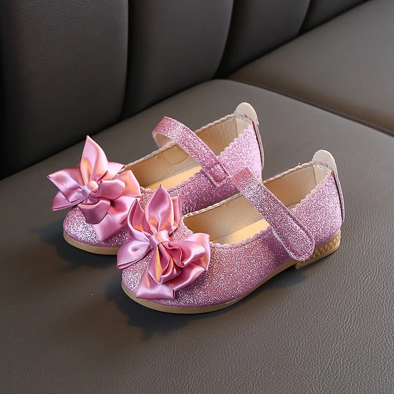 Zapatillas de princesa con lentejuelas para niña – Cómodas con lazo - imagen 2