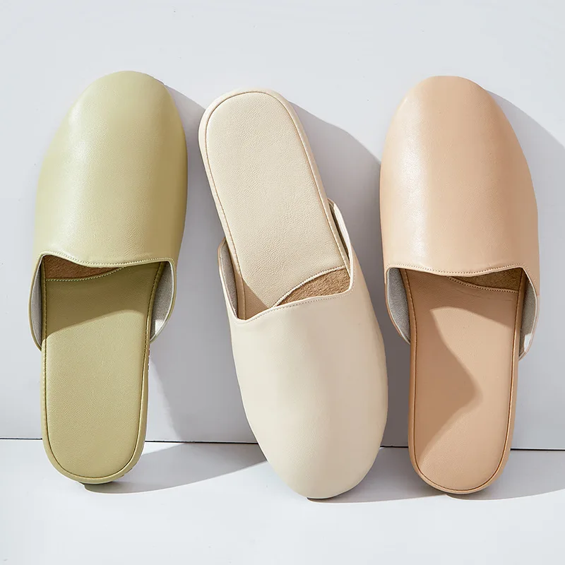 Zapatillas de interior antideslizantes en piel sintética para pareja
