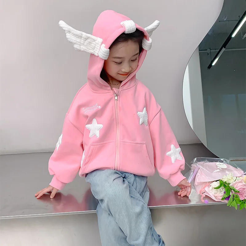 Chaqueta con capucha para niñas estilo dulce, primavera-otoño - imagen 5
