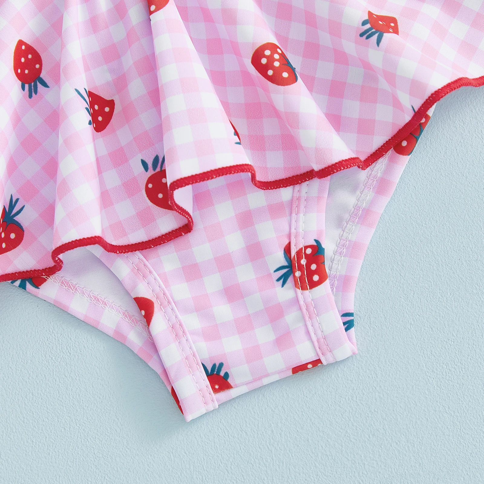 Traje de baño niña estampado de fresa con falda y volantes - imagen 2