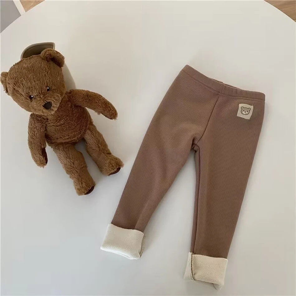 Pantalones de felpa cálidos con animales para niños, otoño-invierno - imagen 2