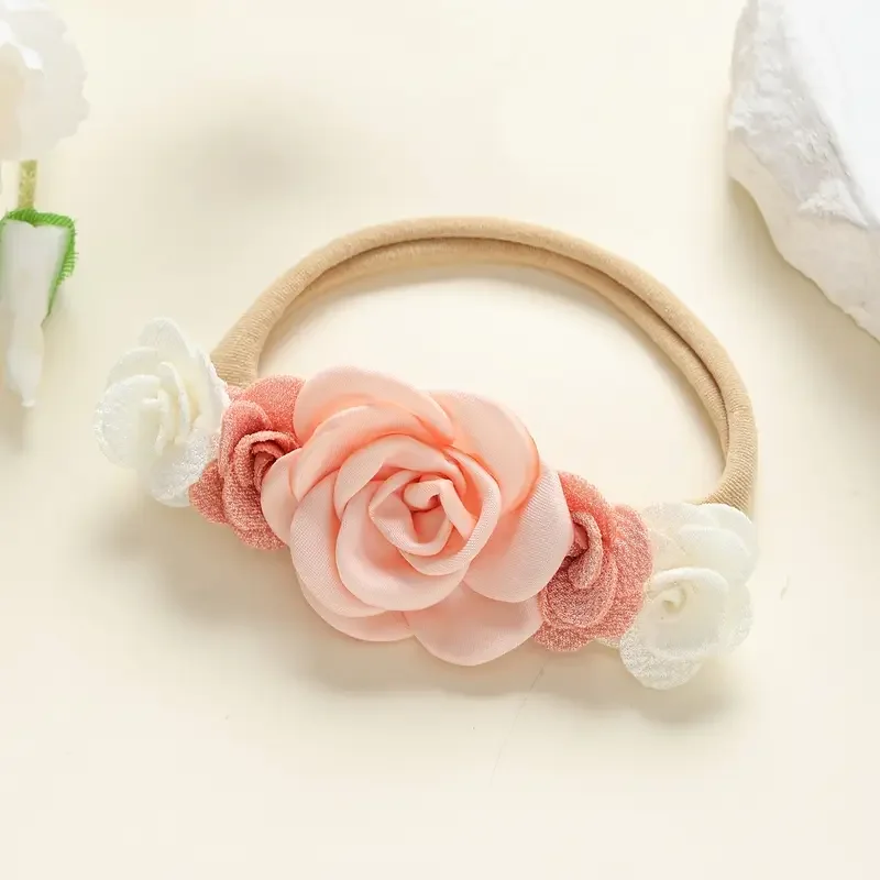Diademas con flores para niña – Elásticas y suaves - imagen 3