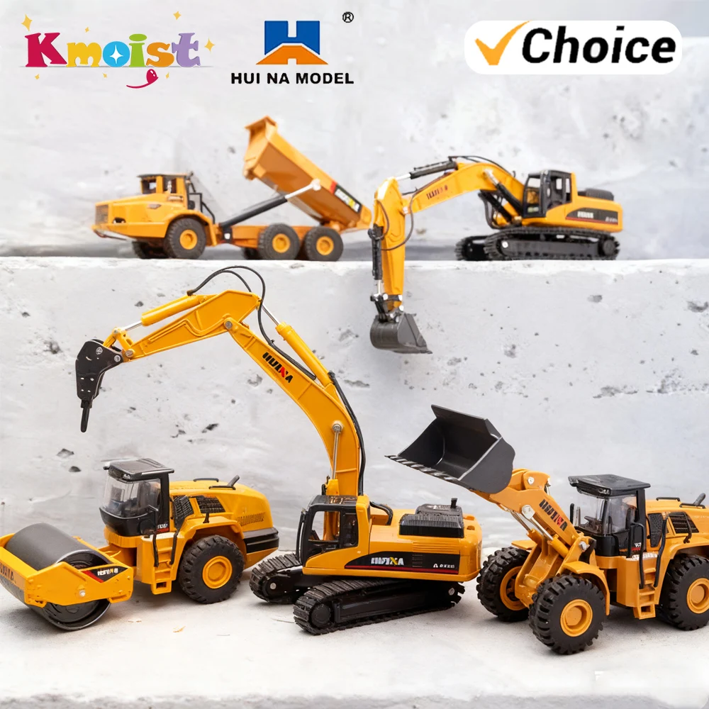HUINA bulldozer de juguete de metal con cargador Navvy para niños - imagen 3