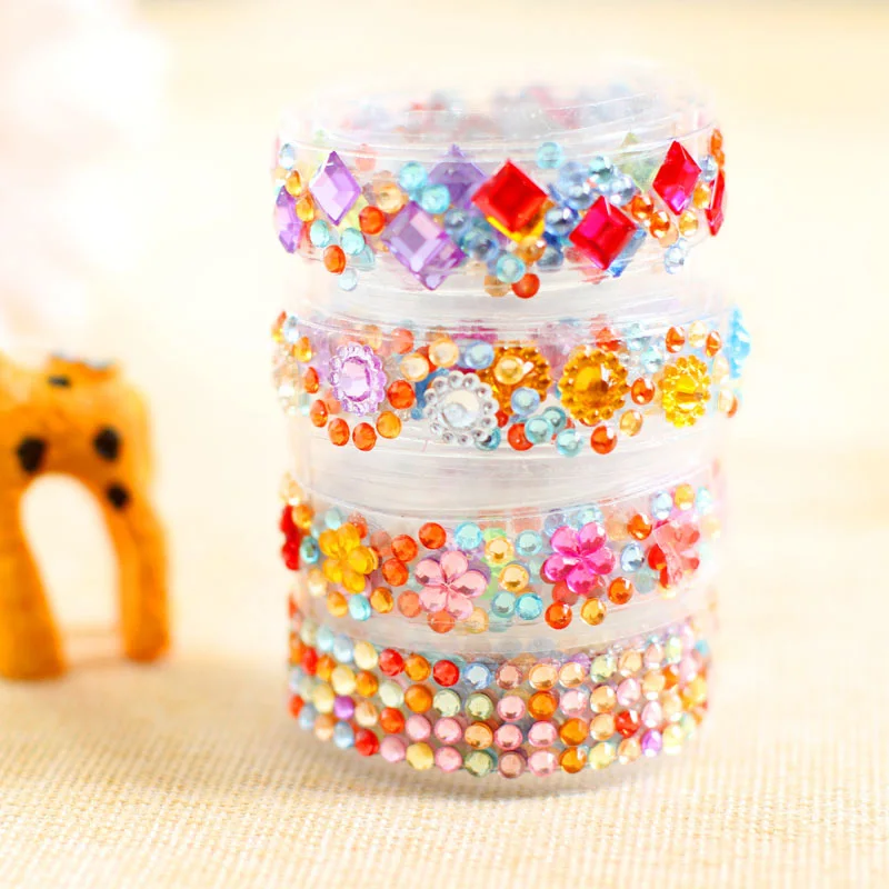Cinta adhesiva de strass cristal para manualidades y álbum infantil - imagen 2