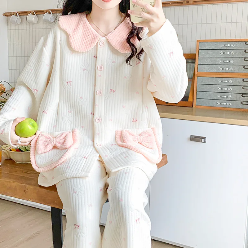 Pijama de lactancia y premamá de algodón – cómodo para el hogar - imagen 3