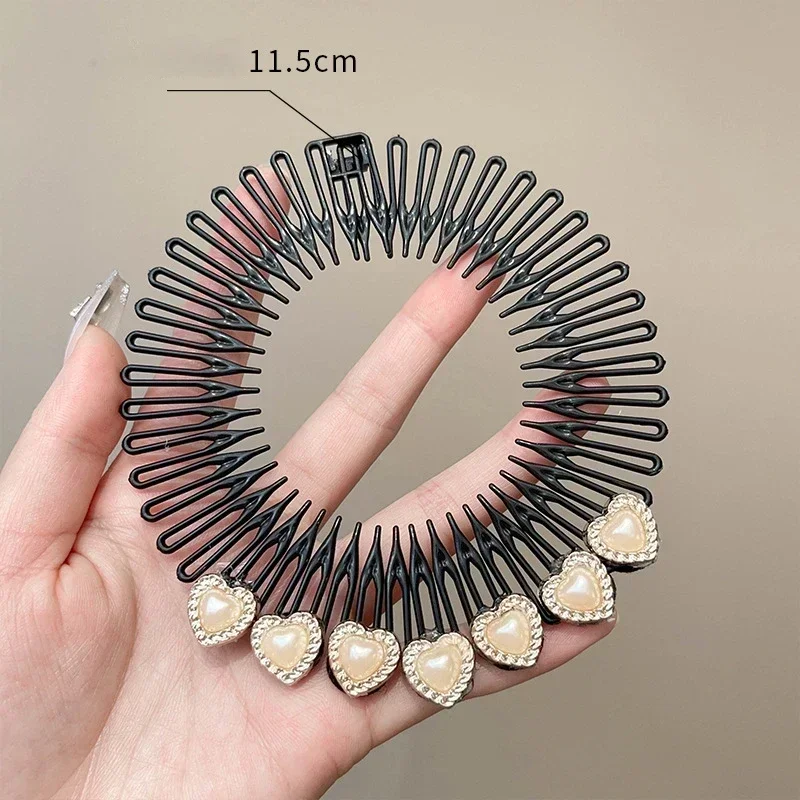 Diadema negra con perlas y pedrería de imitación para el cabello - imagen 5