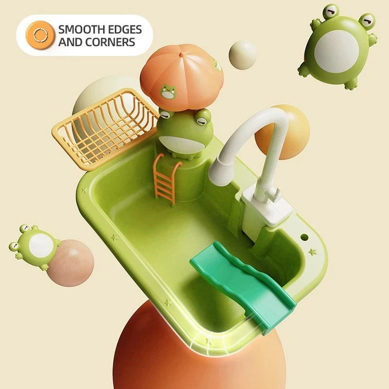 Cocina infantil con fregadero eléctrico y agua circulante, simulación - imagen 4