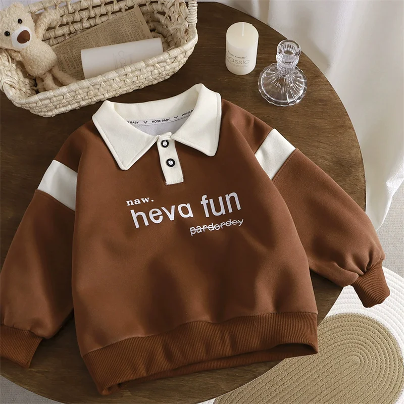 Jersey de niño con cuello polo y manga larga para otoño