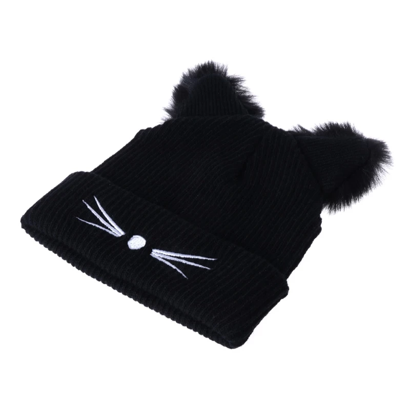 Gorro infantil punto con orejas de gato estilo kawaii invierno - imagen 2