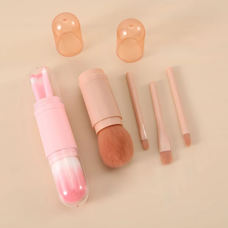 Brochas de maquillaje de viaje retráctiles para difuminar sombra