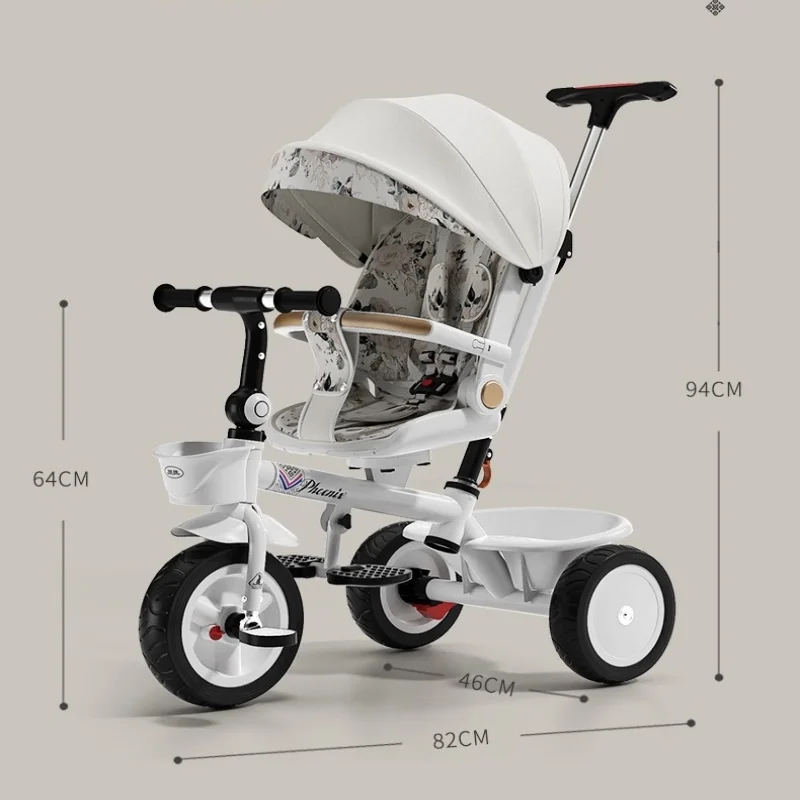 Triciclo multifuncional para niños con asiento cómodo y volante - imagen 4