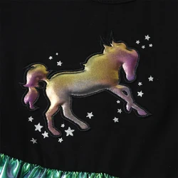 DXTON Vestido de algodón manga corta para niñas unicornio