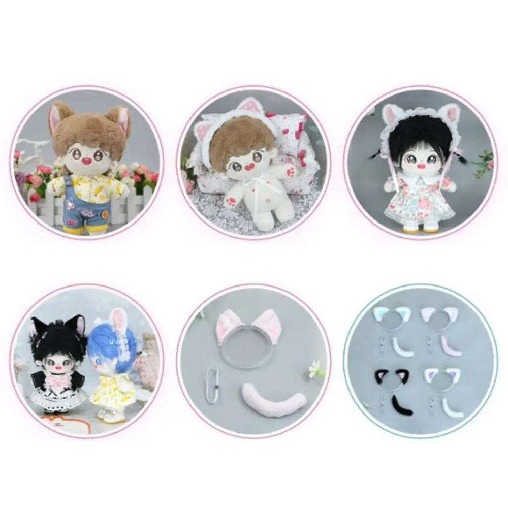 Diadema de felpa con orejas de gato – Decoración de cabello para muñecas - imagen 2