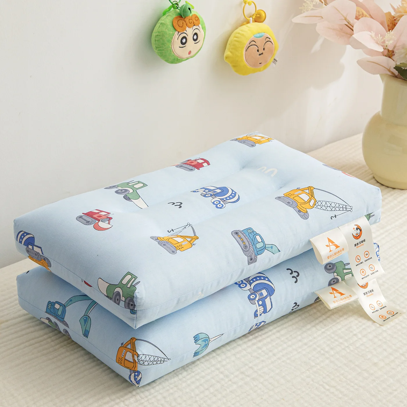 Almohada para bebé de algodón doble capa con dibujos animados - imagen 3