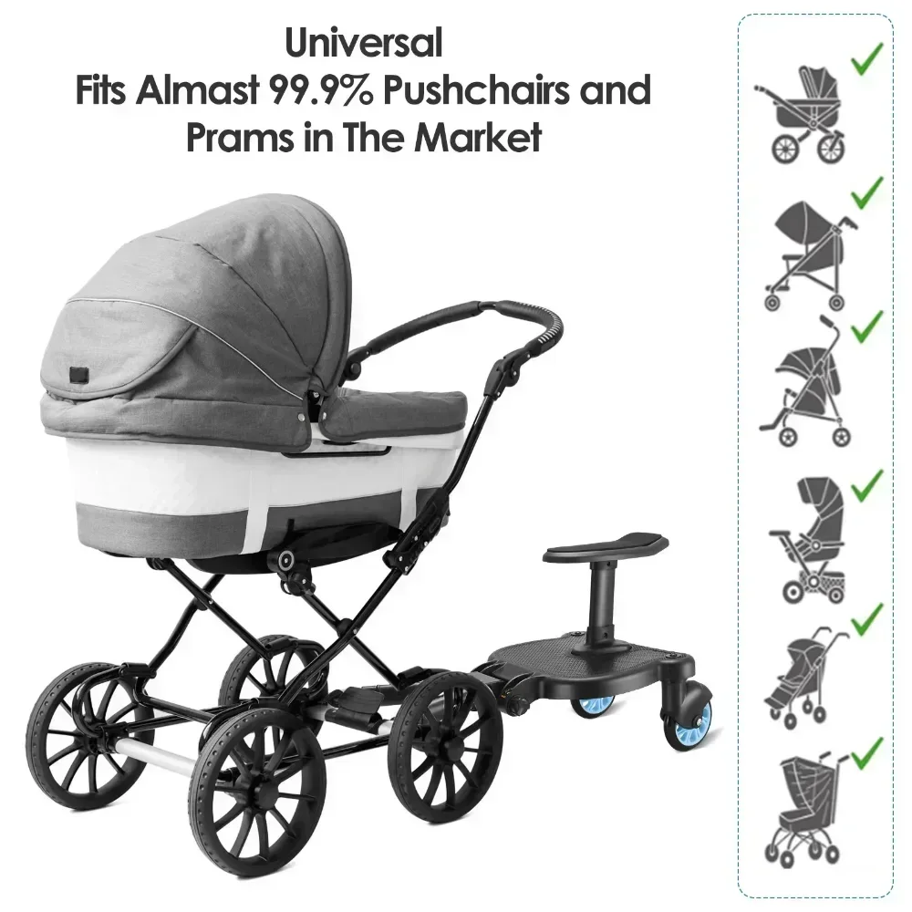 Adaptador de pedal para cochecito gemelos – Asiento segundo niño adicional - imagen 3