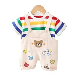 Conjunto a rayas de verano para niños – Mono deportivo infantil