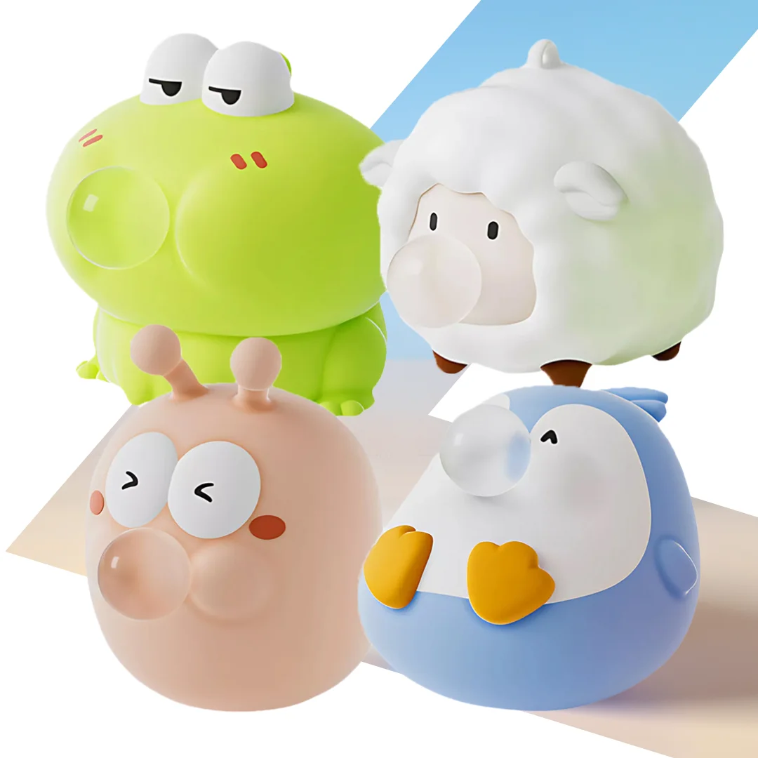 Squishy de animal escupiendo burbujas