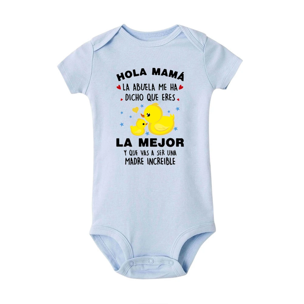 Hello Mom - Mameluco manga corta estampado para bebé recién nacido - imagen 4