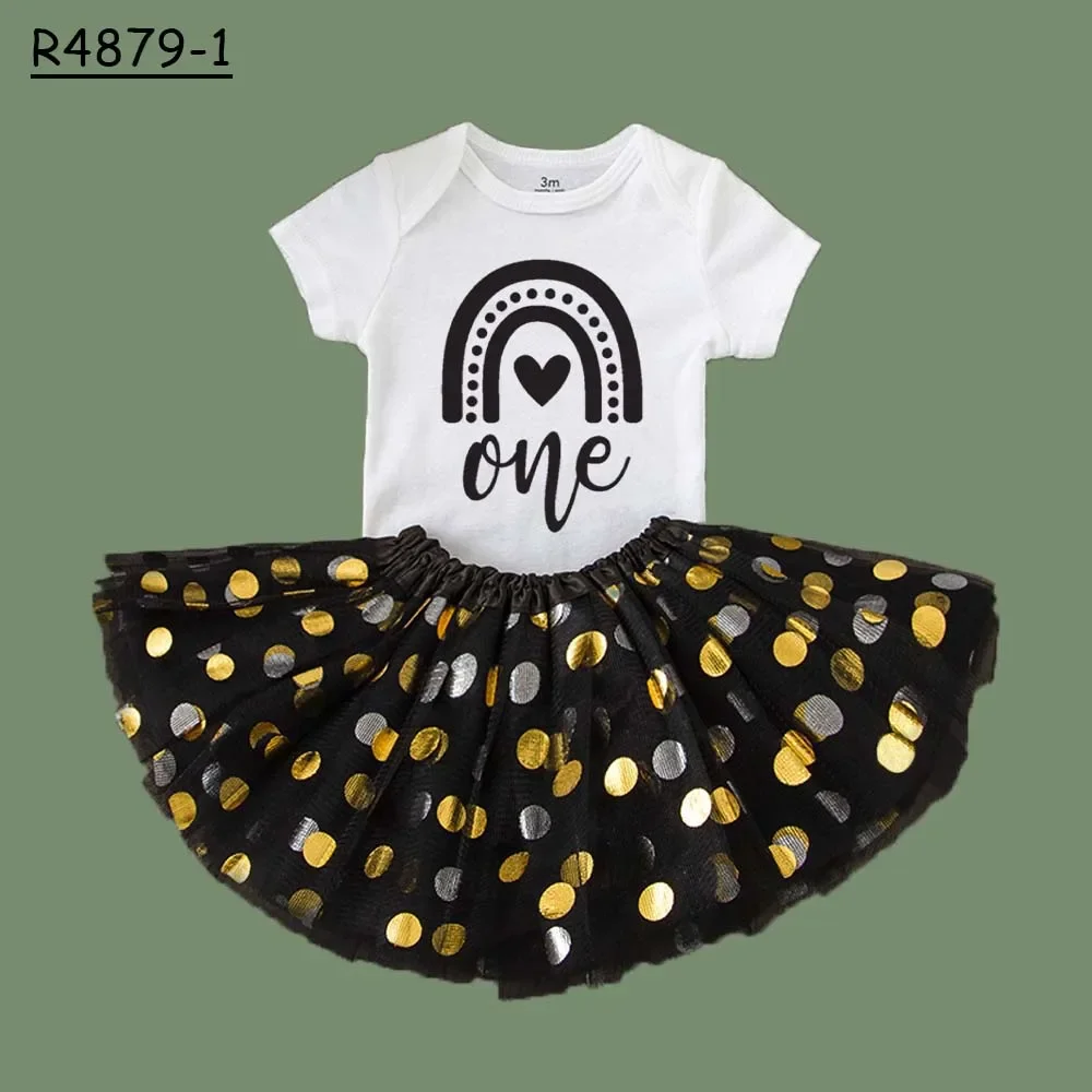 Vestido de cumpleaños niña con tutú de princesa manga corta - imagen 4