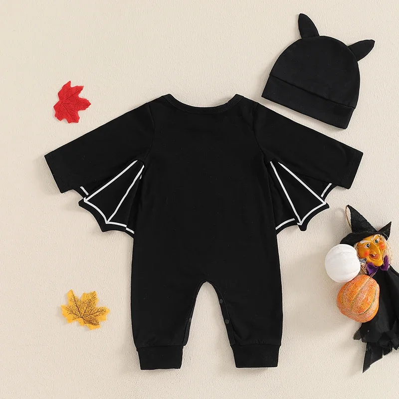 SUNSIOM Pelele Halloween bebé - Body fantasma con sombrero murciélago - imagen 3