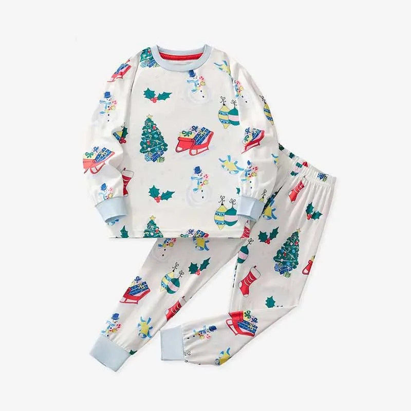 Pijama infantil de manga larga con motivos navideños para niño