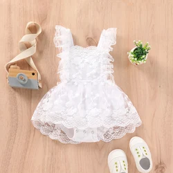 Body de encaje bebé espalda descubierta bordado floral verano