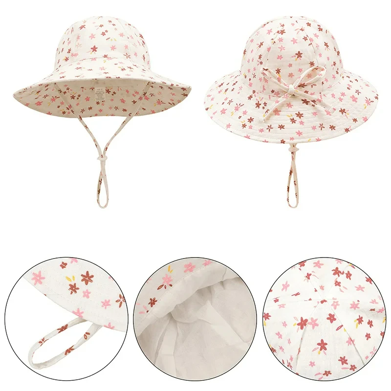 Sombrero de verano para bebé algodón transpirable y protección solar - imagen 3
