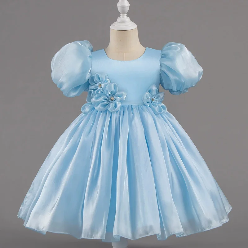 Vestido de bebé tutú con manga burbuja para fiesta elegante - imagen 2